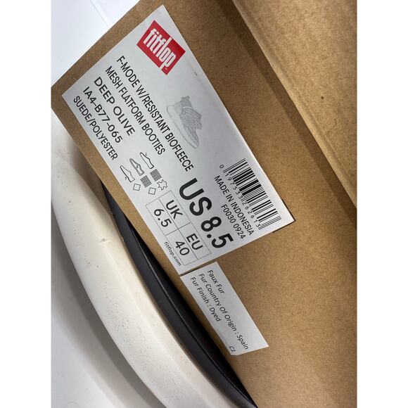 FitFlop F-Mode Womens 8.5 Water Resistant Fleece Lined Winter Ankle Boots Green - Picture 5 of 14